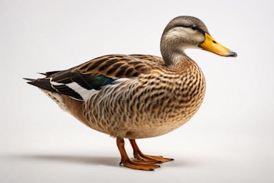 Pato-real sobre fundo branco - Mallard