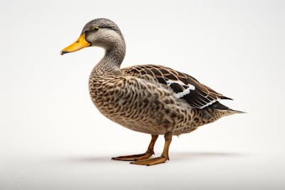 Pato-real sobre fundo branco - Mallard