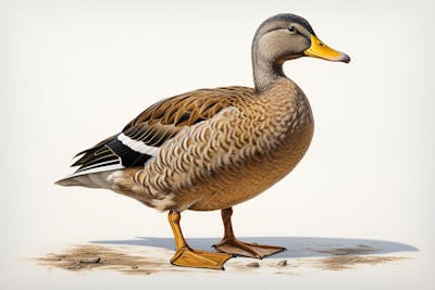 Pato-real sobre fundo branco - Mallard