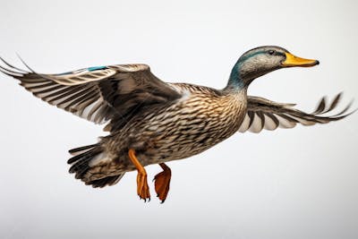 Pato-real sobre fundo branco - Mallard