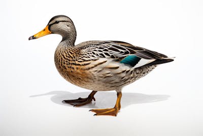 Pato-real sobre fundo branco - Mallard