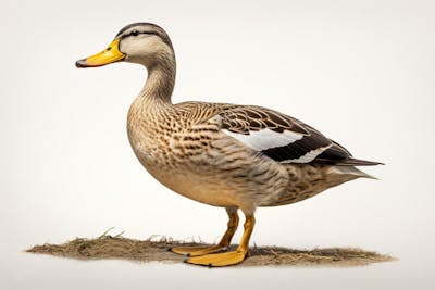 Pato-real sobre fundo branco - Mallard