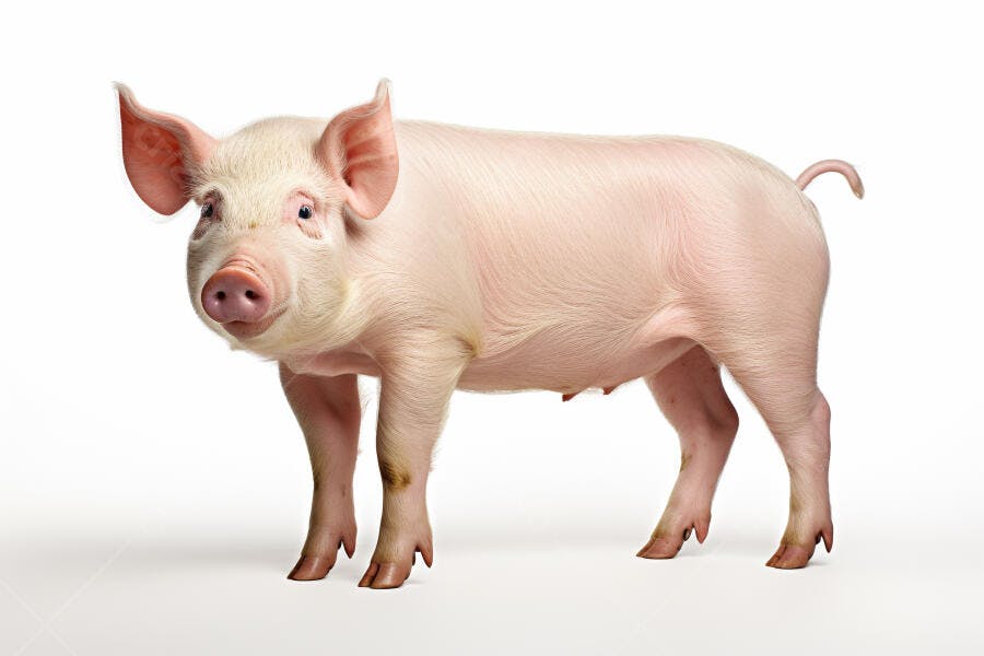 Porquinho rosa em fundo branco