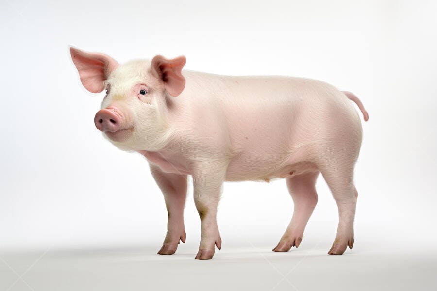 Porquinho rosa em fundo branco