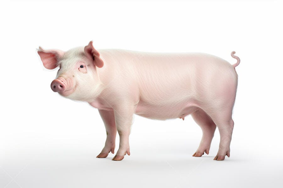 Porquinho rosa em fundo branco