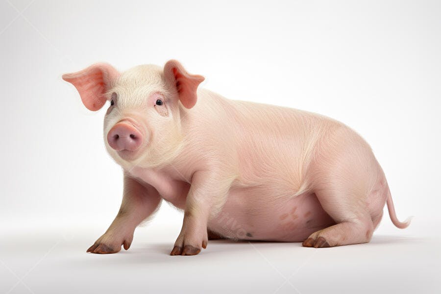 Porquinho rosa em fundo branco