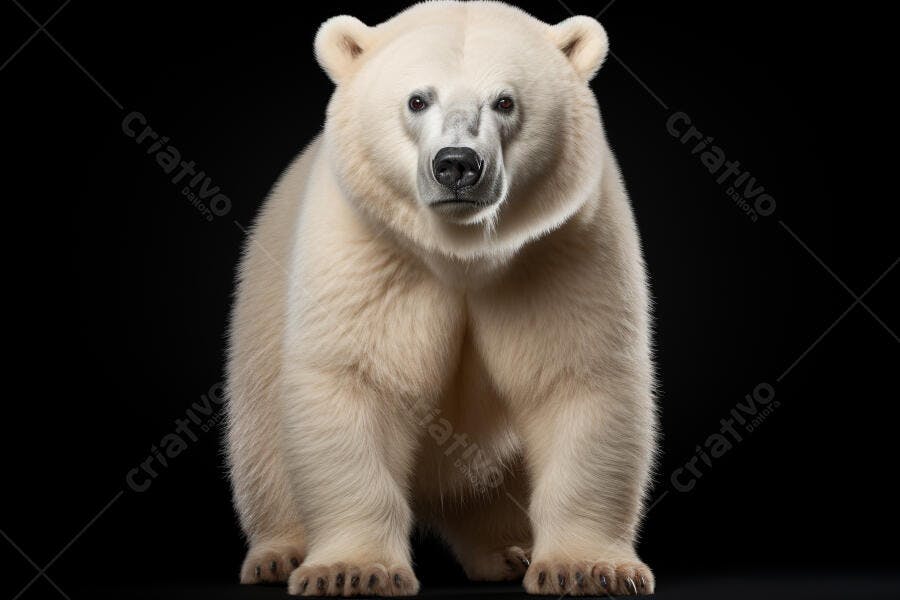 Urso Polar em fundo preto