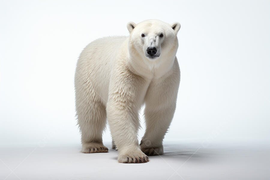 Urso Polar em fundo branco estúdio