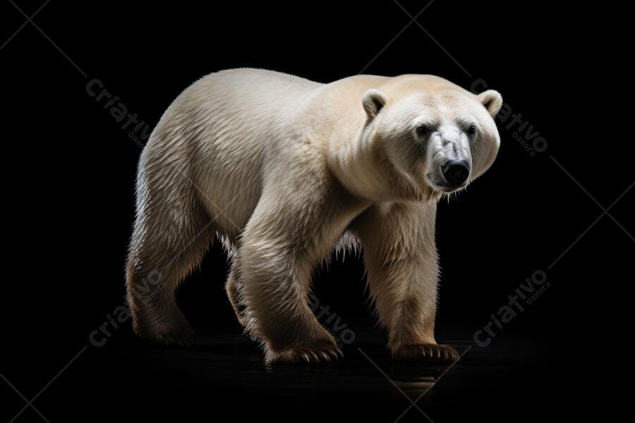 Urso Polar em fundo preto