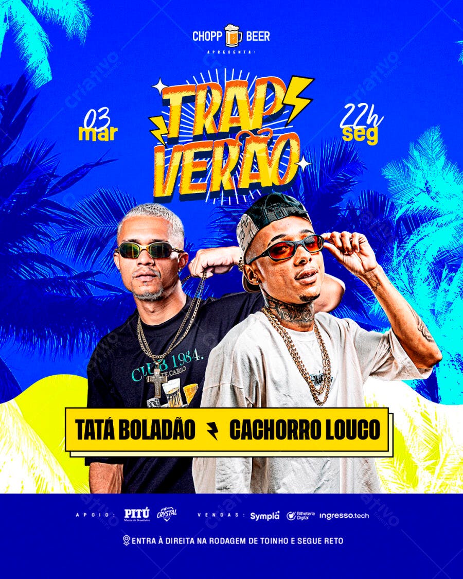 Flyer Festa Trap Verão 03 de Março PSD Editável