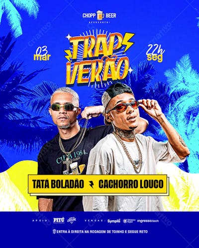 CARD FLYER EVENTO TRAP VERÃO PSD EDITÁVEL