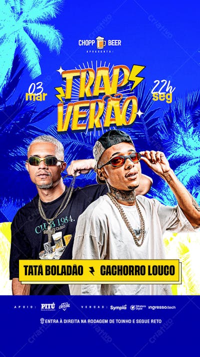 CARD FLYER EVENTO TRAP VERÃO PSD EDITÁVEL