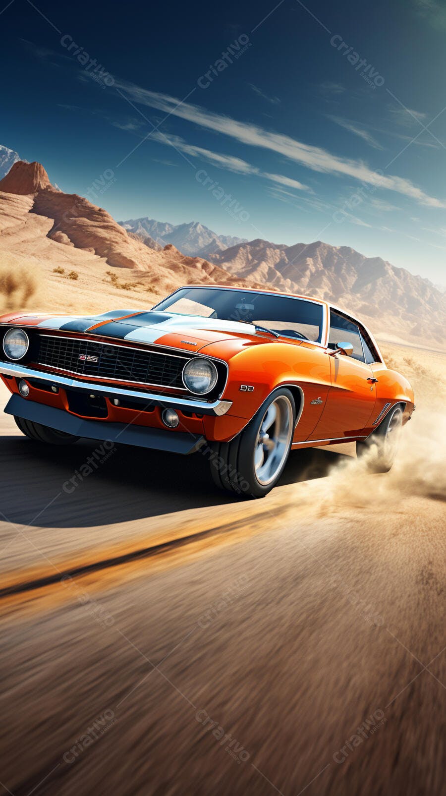 Chevrolet Camaro Laranja em Deserto