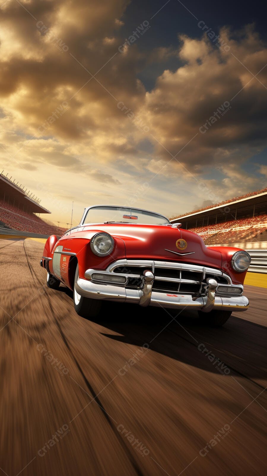 Cadillac vermelha em corrida automobilística