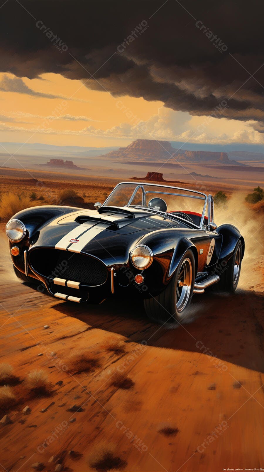 Cobra Negra no Deserto ao Pôr do Sol