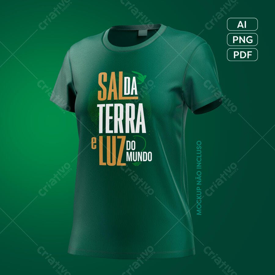 Estampa camiseta verde slogan PNG com fundo transparente