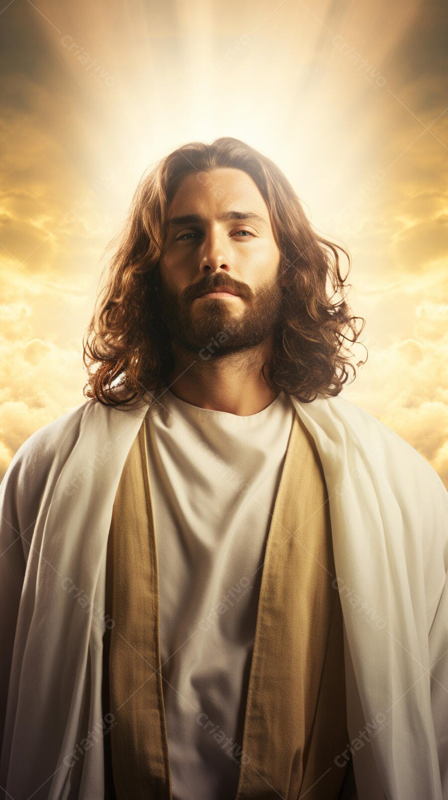 Jesus Cristo fundo céu crepúsculo