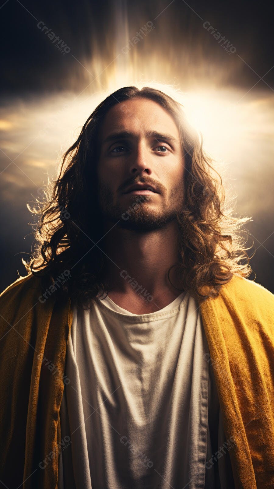 Jesus Cristo retrato iluminação divina