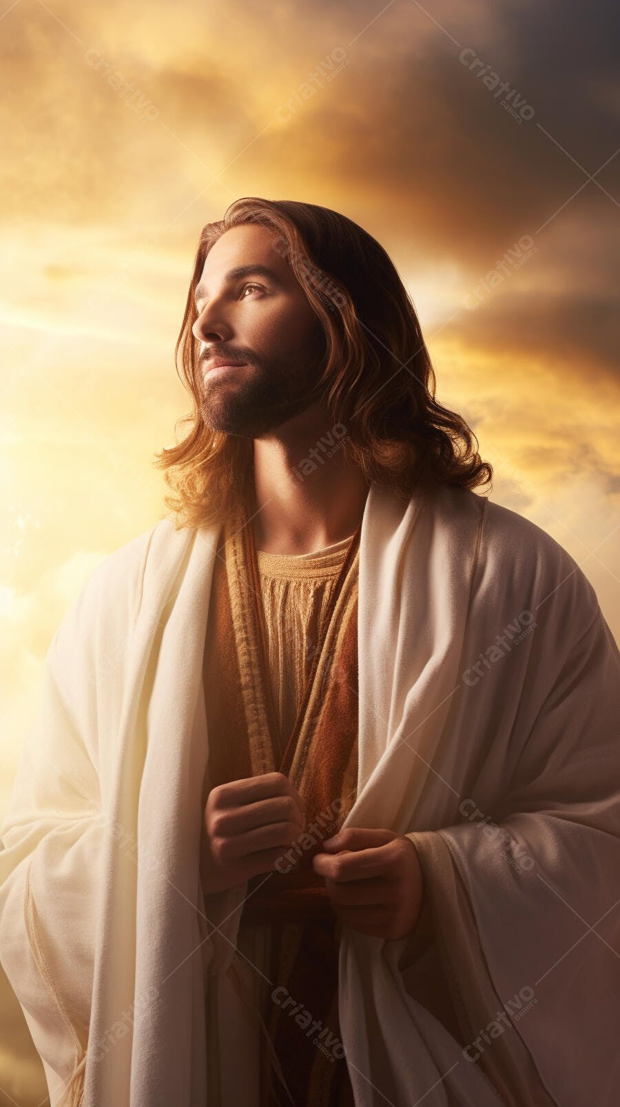 Jesus Cristo em oração ao entardecer