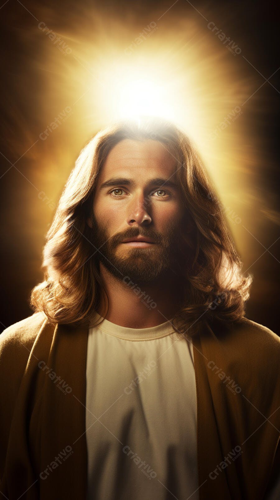 Jesus Cristo retrato luz dourada