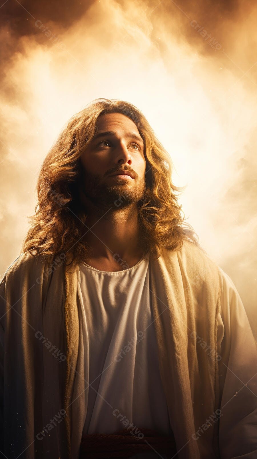 Jesus Cristo olhando para o céu
