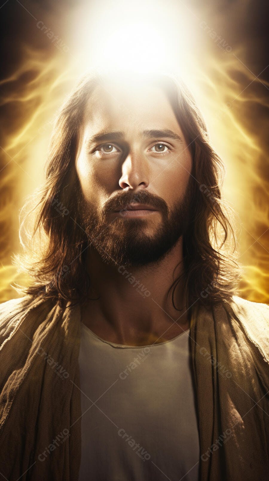 Jesus Cristo retrato luz dourada