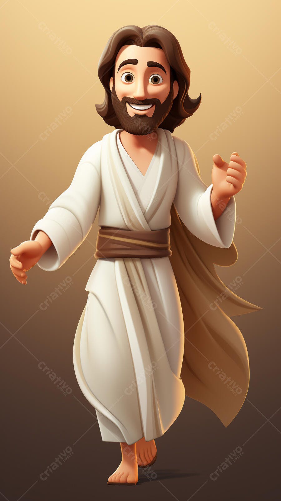 Jesus Cristo desenho animado alegre