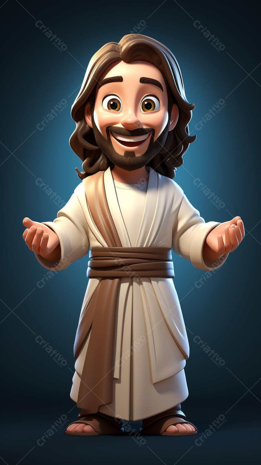 Jesus Cristo desenho animado braços abertos