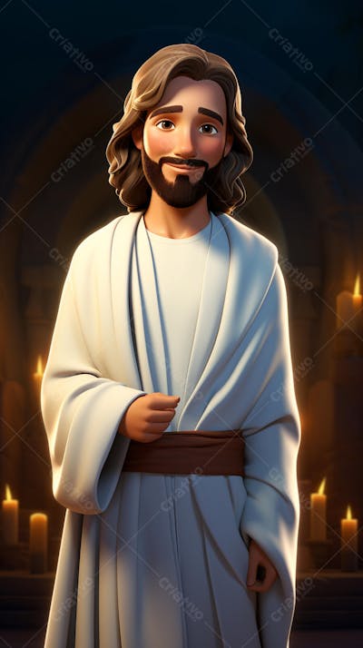Retrato divino de Jesus com luz radiante ao fundo