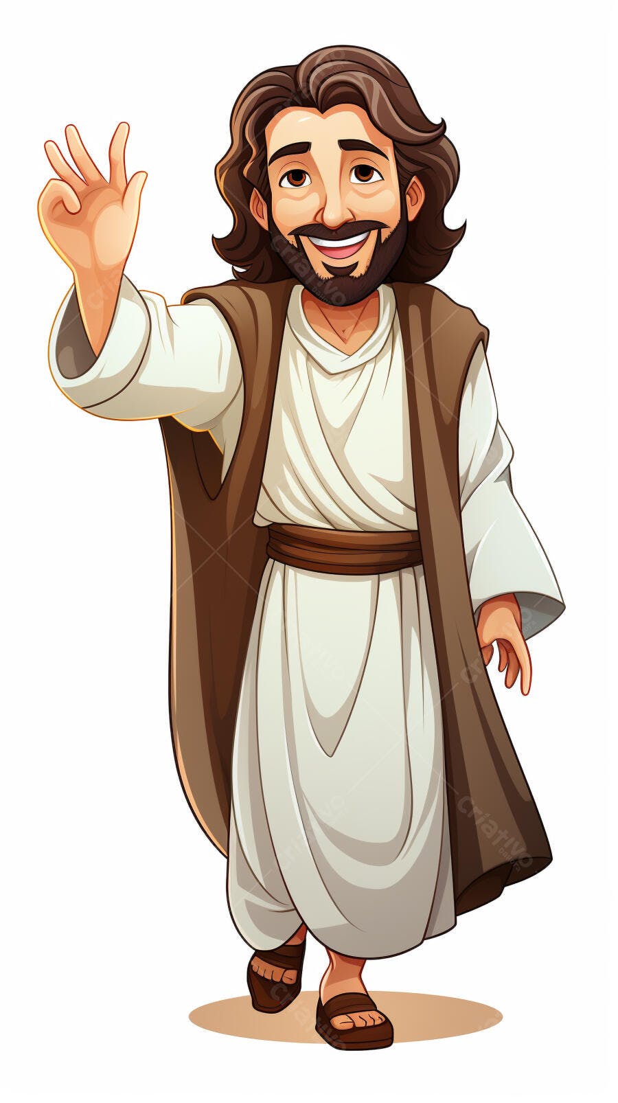 Jesus Cristo desenho animado sorrindo