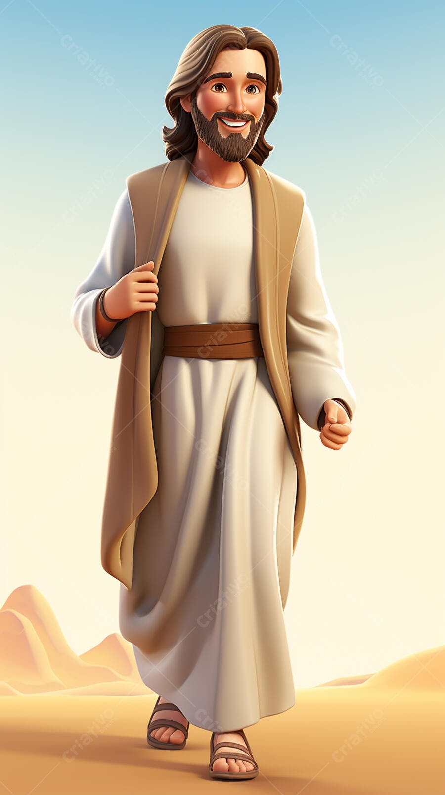 Jesus caminhando no deserto