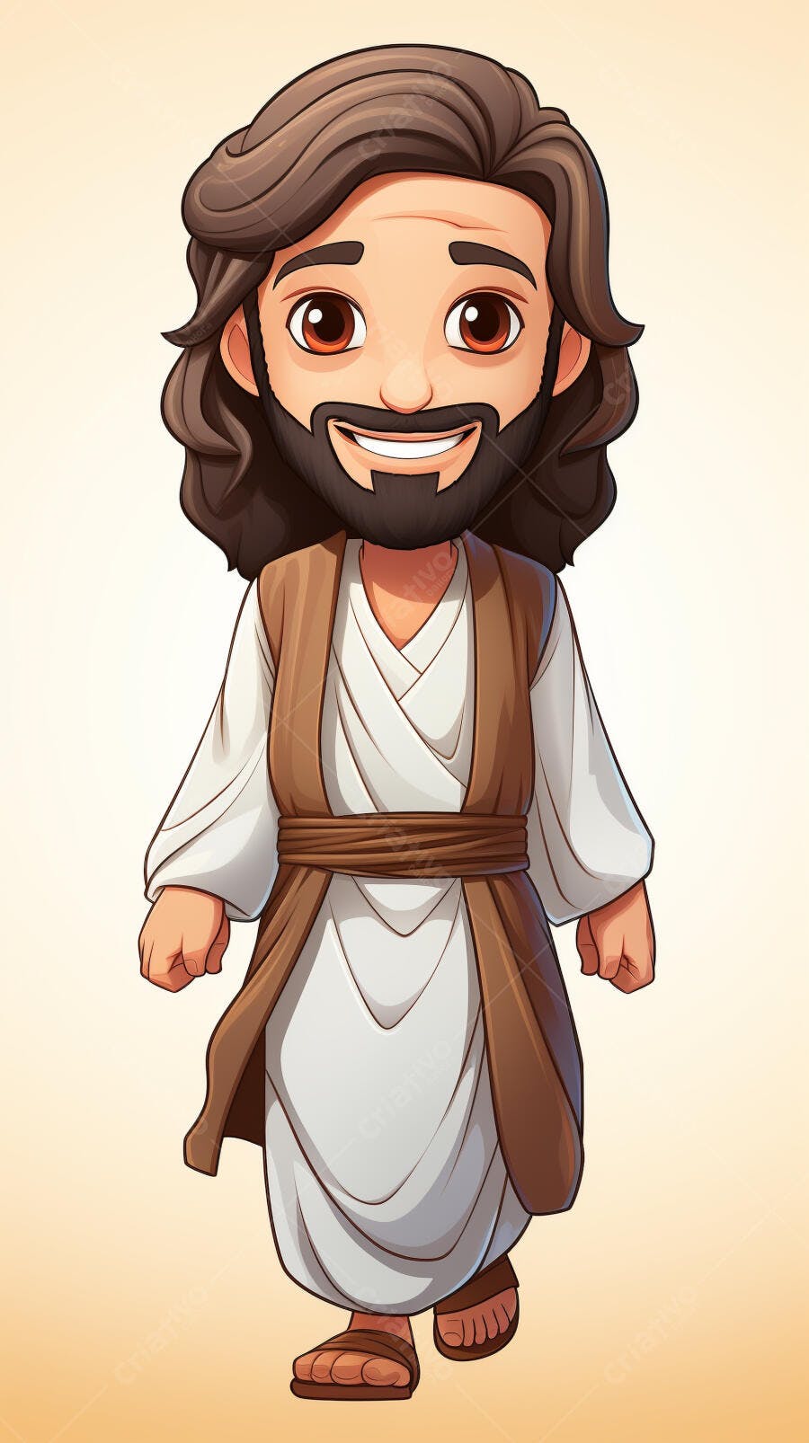 Jesus Cristo desenho animado estilo fofo