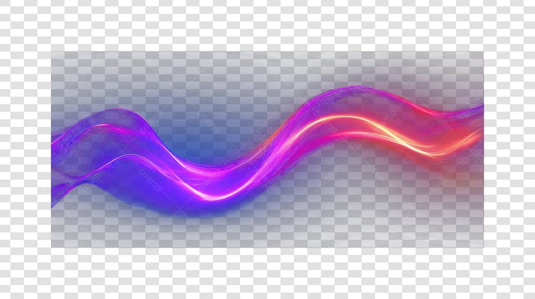Banner abstrato com ondas rosa e azul PNG com fundo transparente