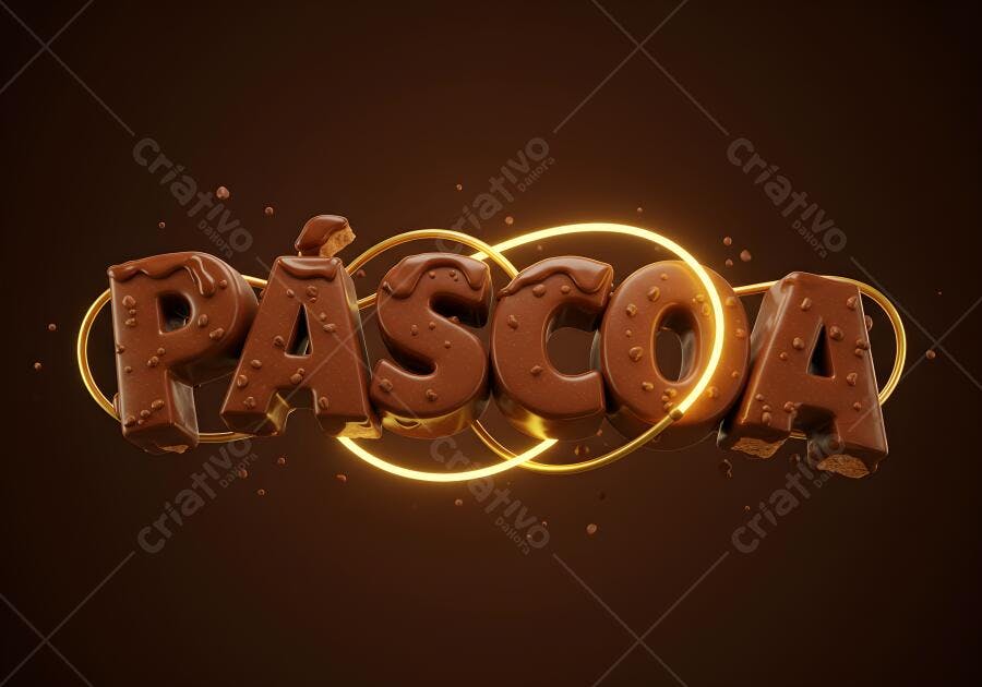 Letras de chocolate Pascoa