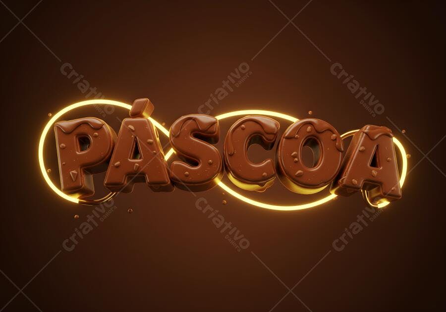 Chocolate Páscoa com gotas e brilho