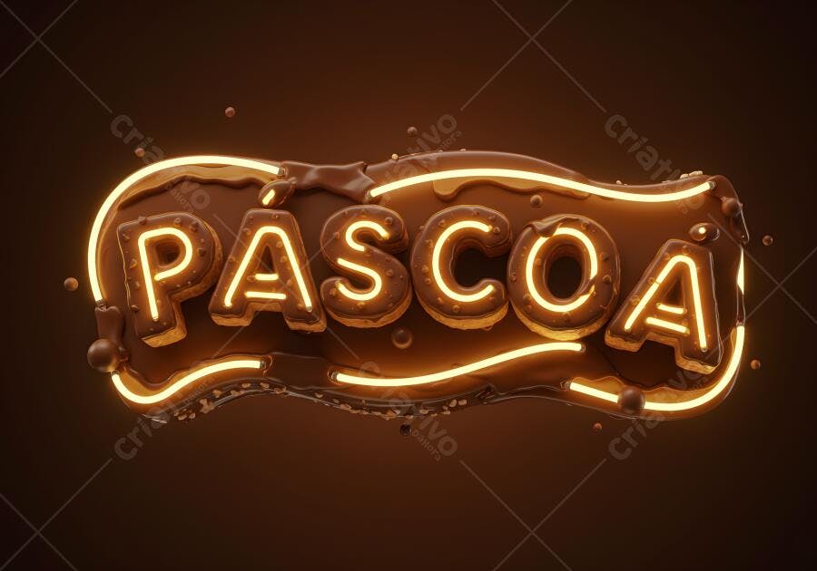 Páscoa em Chocolate com Iluminação Neon