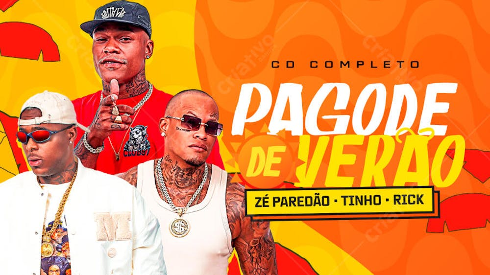 CARD FLYER THUMBNAIL YOUTUBE PAGODE DE VERÃO PSD EDITÁVEL