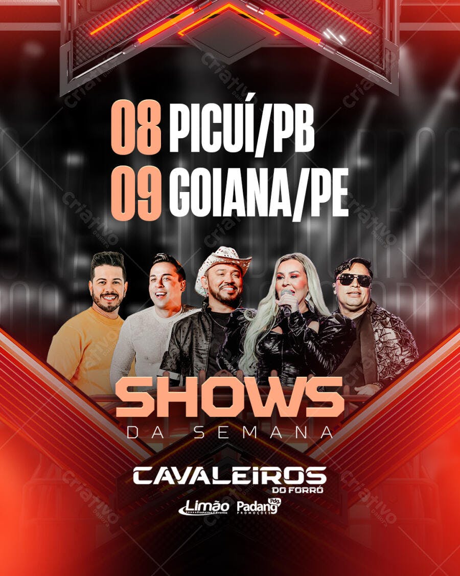 Flyer Shows Cavalheiros PSD Editável