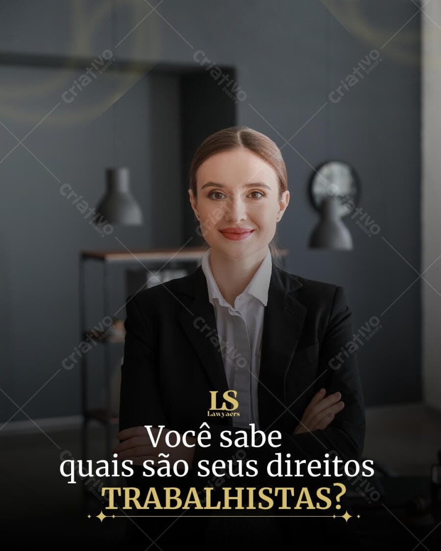 Post Instagram Direito Trabalhista profissional Editável no Canva