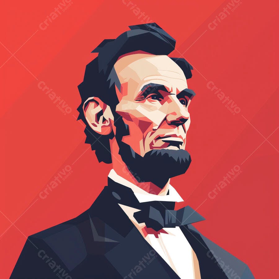 Retrato estilo poligonal de Abraham Lincoln