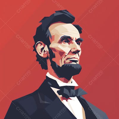 Retrato estilizado de Abraham Lincoln – 16º Presidente dos Estados Unidos