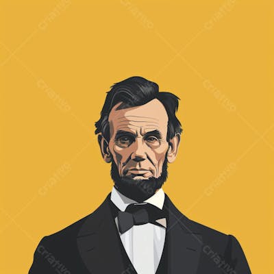 Retrato estilizado de Abraham Lincoln – 16º Presidente dos Estados Unidos