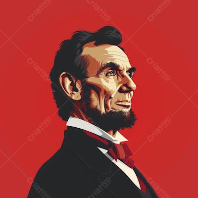 Retrato estilizado de Abraham Lincoln – 16º Presidente dos Estados Unidos