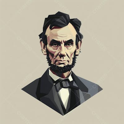 Retrato estilizado de Abraham Lincoln – 16º Presidente dos Estados Unidos