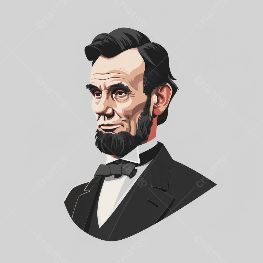 Retrato de Abraham Lincoln estilo vetorial