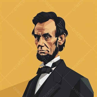 Retrato estilizado de Abraham Lincoln – 16º Presidente dos Estados Unidos