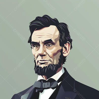 Retrato estilizado de Abraham Lincoln – 16º Presidente dos Estados Unidos