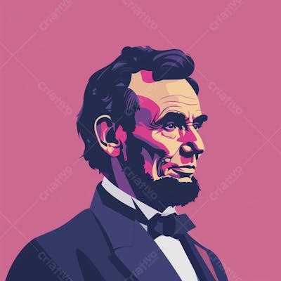 Retrato estilizado de Abraham Lincoln – 16º Presidente dos Estados Unidos