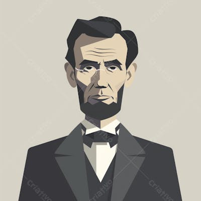 Retrato estilizado de Abraham Lincoln – 16º Presidente dos Estados Unidos