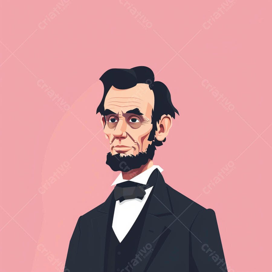 Retrato de Abraham Lincoln estilo cartoon